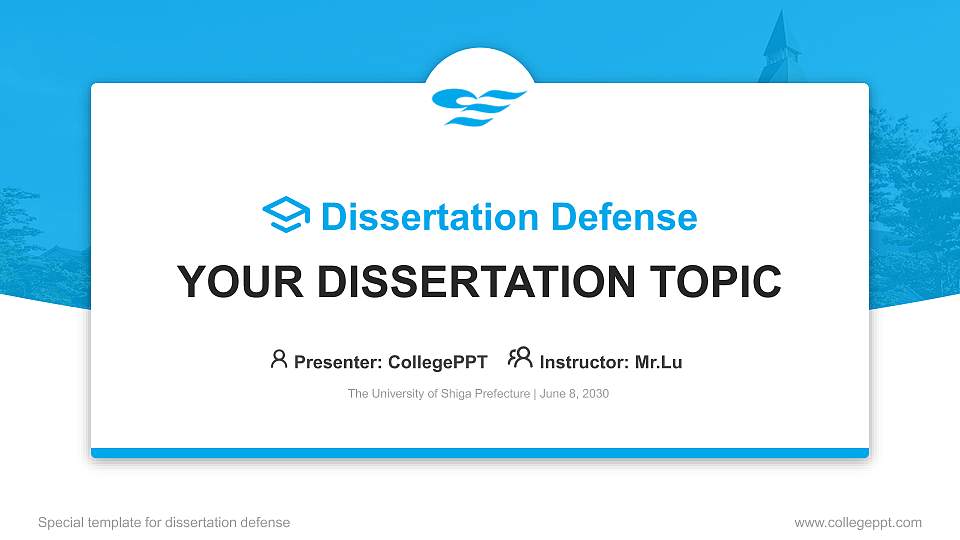 The University of Shiga Prefecture Graduation Thesis Defense PPT Template16:9 ratio PPT effect preview image