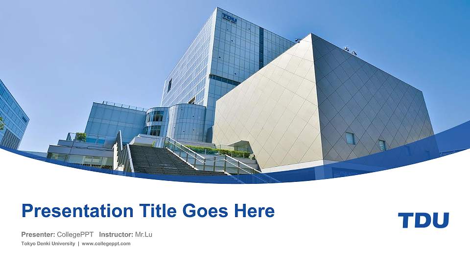 Tokyo Denki University Course/Courseware Creation PPT Template16:9 ratio PPT effect preview image