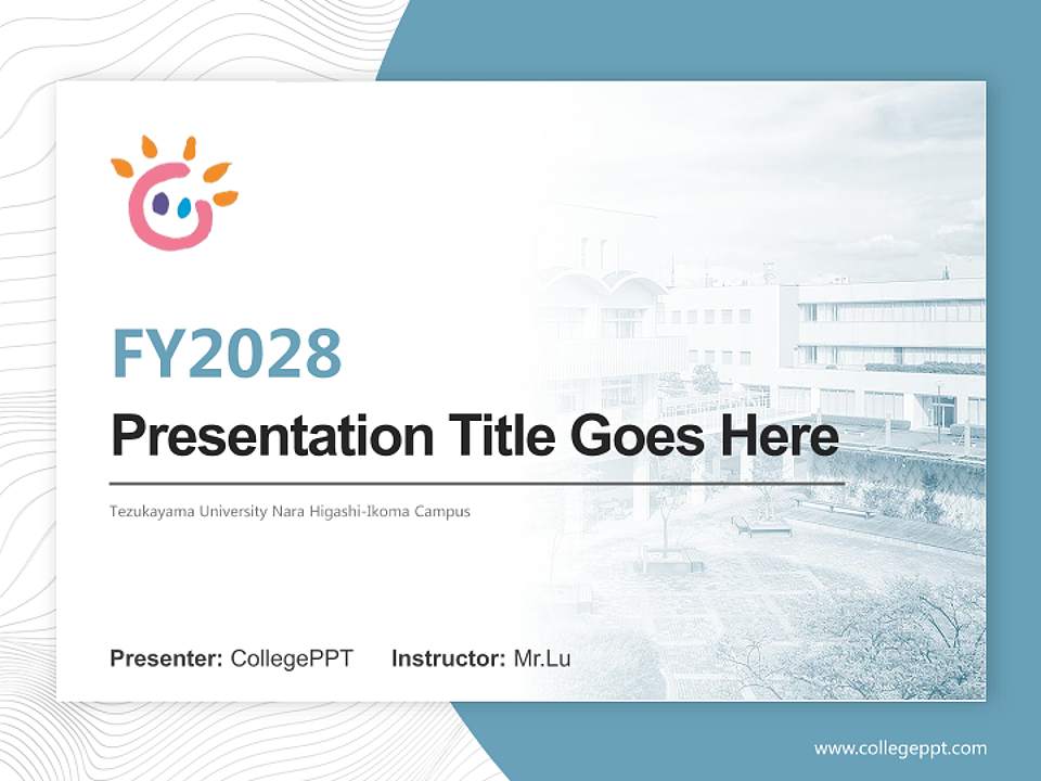 Tezukayama University Nara Higashi-Ikoma Campus Academic Presentation/Research Findings Report PPT Template4:3 ratio PPT effect preview image5