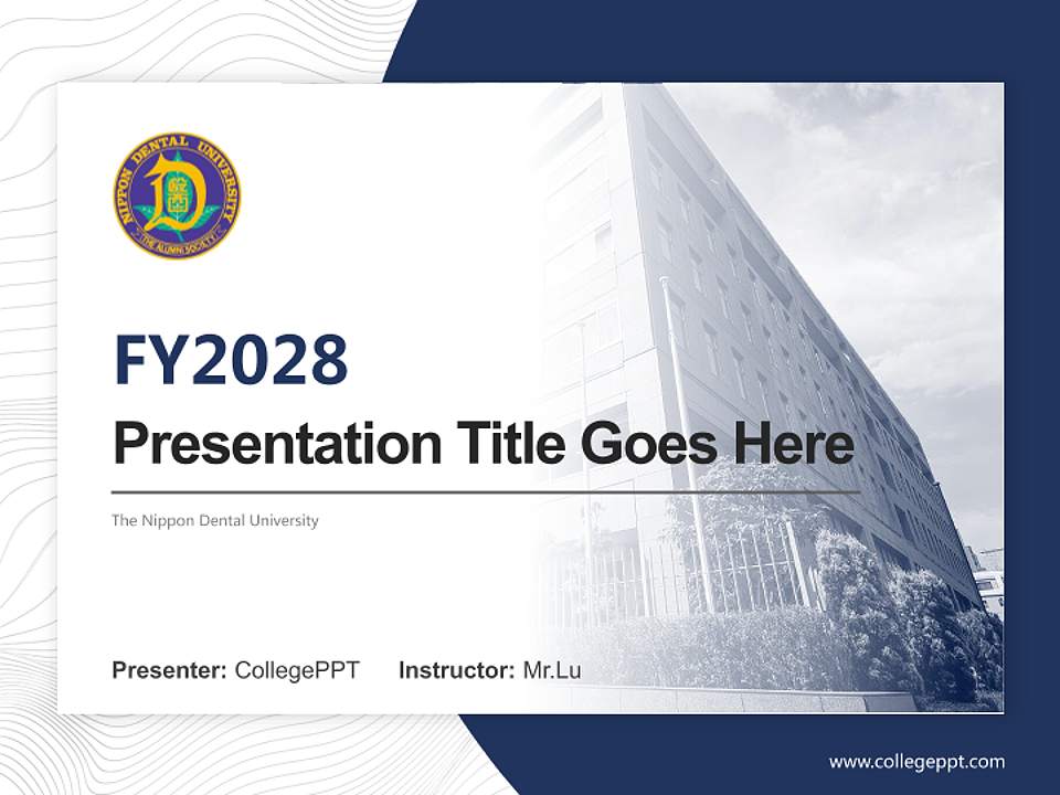 The Nippon Dental University Academic Presentation/Research Findings Report PPT Template4:3 ratio PPT effect preview image5