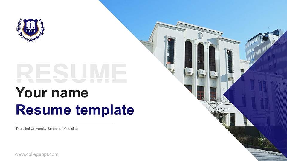 The Jikei University School of Medicine Resume PPT Template16:9 ratio PPT effect preview image