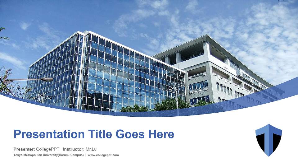 Tokyo Metropolitan University(Harumi Campus) Course/Courseware Creation PPT Template16:9 ratio PPT effect preview image