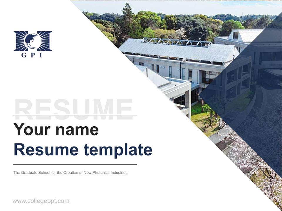 The Graduate School for the Creation of New Photonics Industries Resume PPT Template4:3 ratio PPT effect preview image5