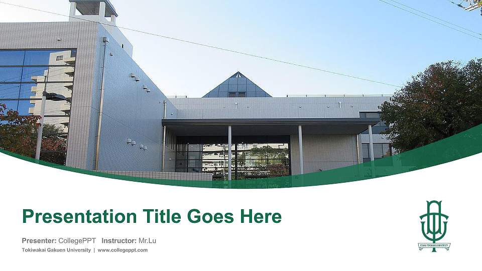 Tokiwakai Gakuen University Course/Courseware Creation PPT Template16:9 ratio PPT effect preview image
