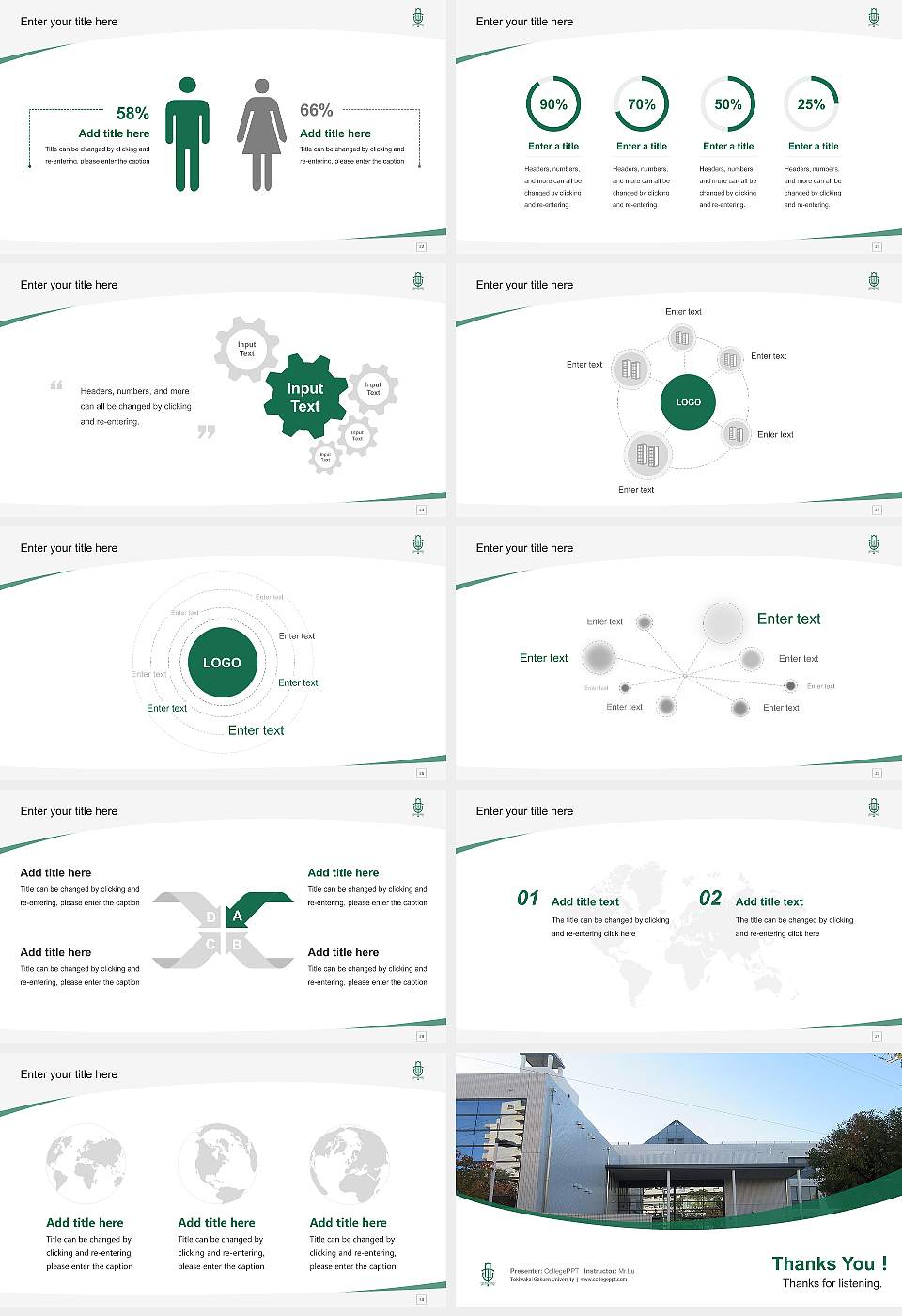 Tokiwakai Gakuen University Course/Courseware Creation PPT Template16:9 ratio PPT effect preview image4