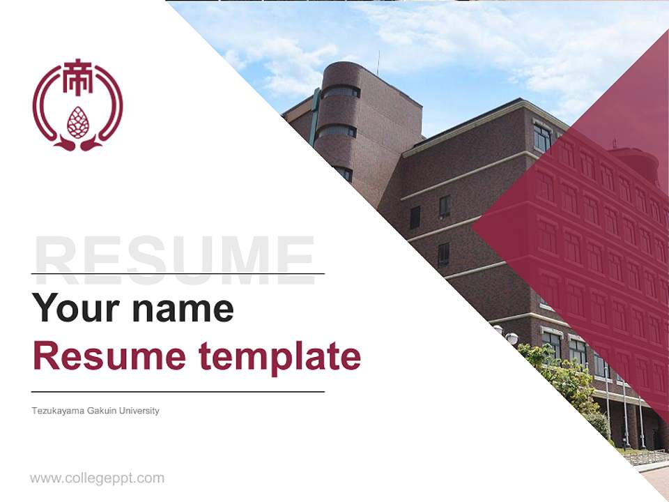 Tezukayama Gakuin University Resume PPT Template4:3 ratio PPT effect preview image5