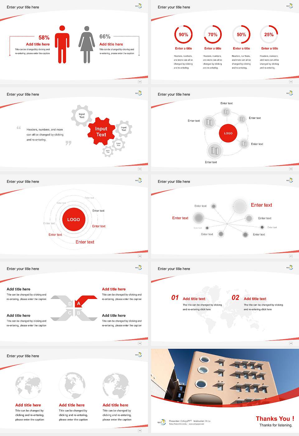 Tokyo Future University Course/Courseware Creation PPT Template16:9 ratio PPT effect preview image4