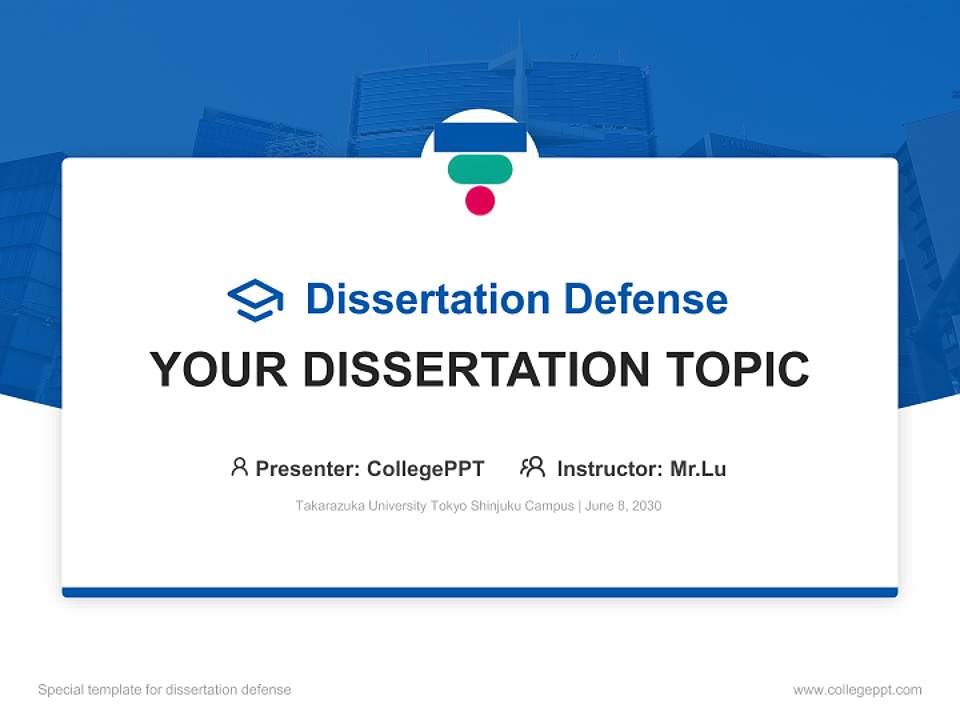 Takarazuka University Tokyo Shinjuku Campus Graduation Thesis Defense PPT Template4:3 ratio PPT effect preview image7