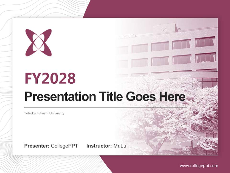 Tohoku Fukushi University Academic Presentation/Research Findings Report PPT Template4:3 ratio PPT effect preview image5