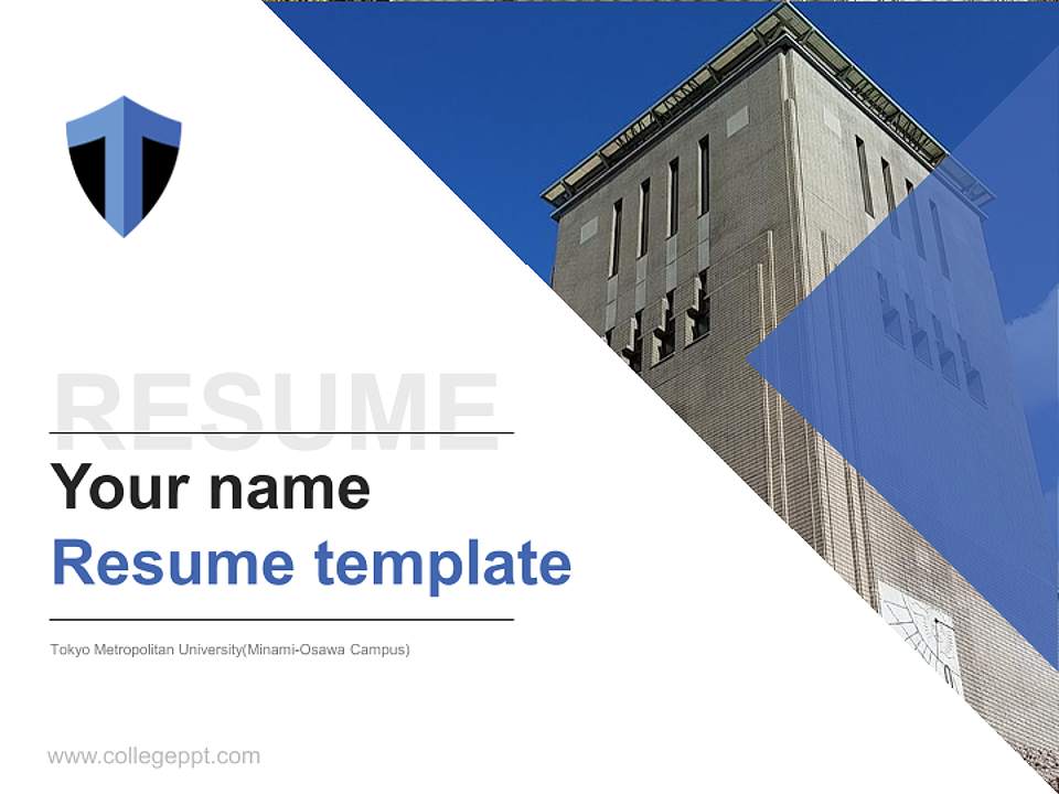 Tokyo Metropolitan University(Minami-Osawa Campus) Resume PPT Template4:3 ratio PPT effect preview image5