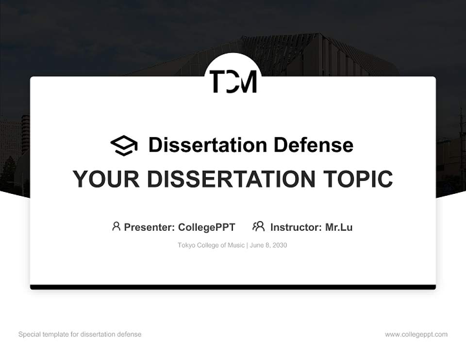 Tokyo College of Music Graduation Thesis Defense PPT Template4:3 ratio PPT effect preview image7