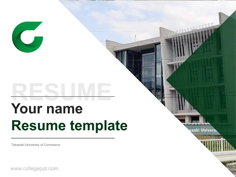 Takasaki University of Commerce Resume PPT Template4:3 ratio PPT effect preview image5