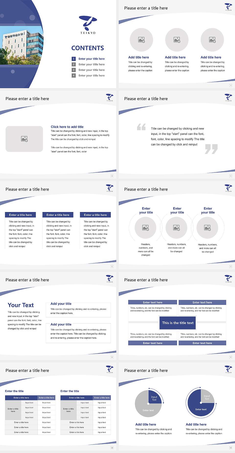Teikyo Heisei University Course/Courseware Creation PPT Template4:3 ratio PPT effect preview image2