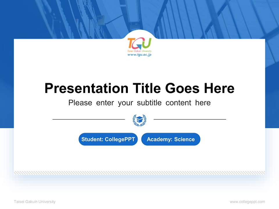 Taisei Gakuin University National Scholarship Defense PPT Template4:3 ratio PPT effect preview image4