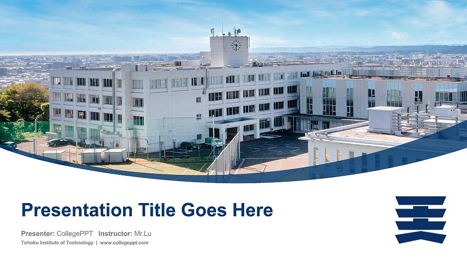 Tohoku Institute of Technology Course/Courseware Creation PPT Template16:9 ratio PPT effect preview image
