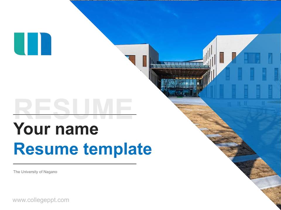 The University of Nagano Resume PPT Template4:3 ratio PPT effect preview image5