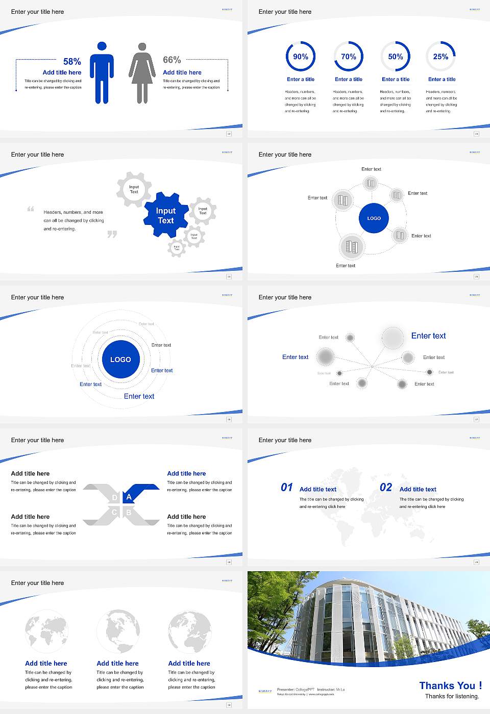 Tokyo Keizai University Course/Courseware Creation PPT Template16:9 ratio PPT effect preview image4