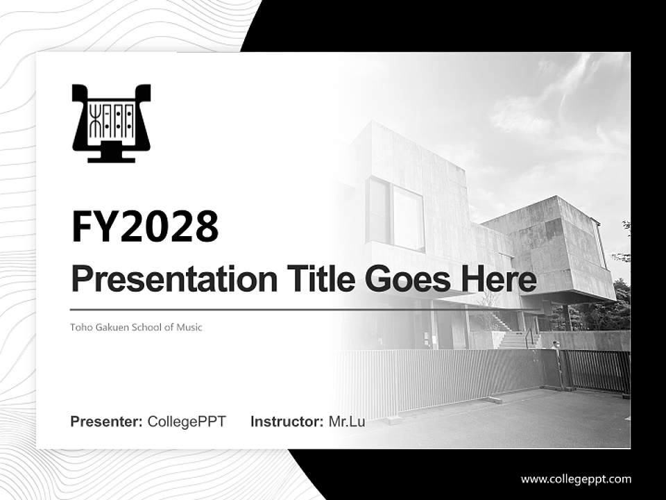 Toho Gakuen School of Music Academic Presentation/Research Findings Report PPT Template4:3 ratio PPT effect preview image5
