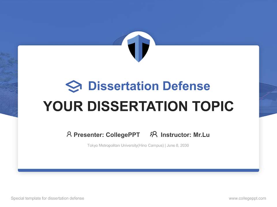 Tokyo Metropolitan University(Hino Campus) Graduation Thesis Defense PPT Template4:3 ratio PPT effect preview image7