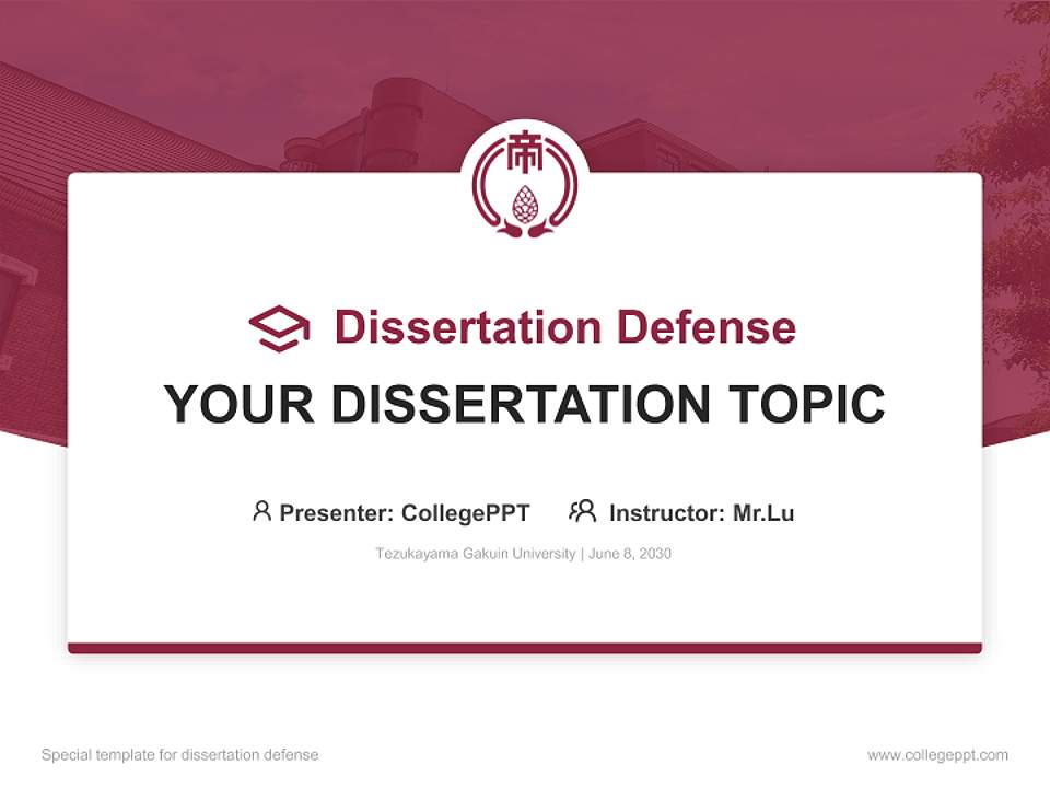 Tezukayama Gakuin University Graduation Thesis Defense PPT Template4:3 ratio PPT effect preview image7