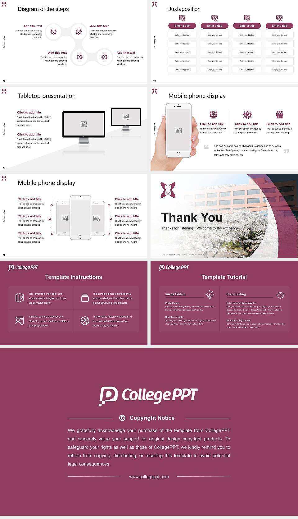 Tohoku Fukushi University Competition/Entrepreneurship Contest PPT Template16:9 ratio PPT effect preview image9