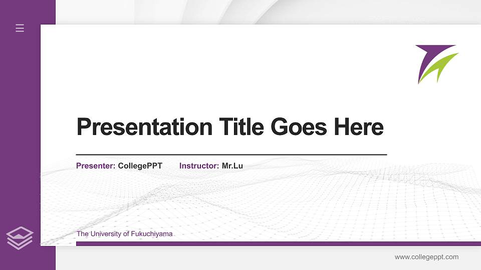 The University of Fukuchiyama Thesis Proposal/Graduation Defense PPT Template16:9 ratio PPT effect preview image