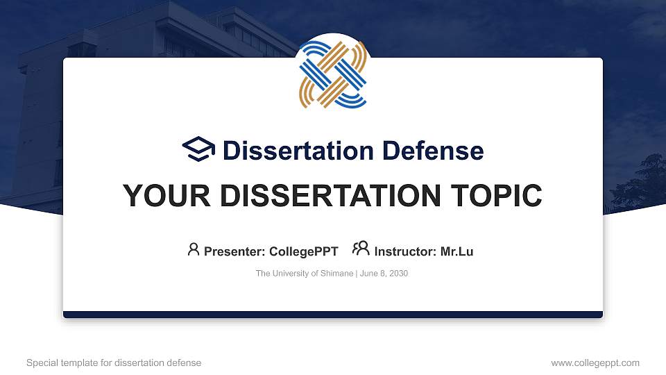The University of Shimane Graduation Thesis Defense PPT Template16:9 ratio PPT effect preview image