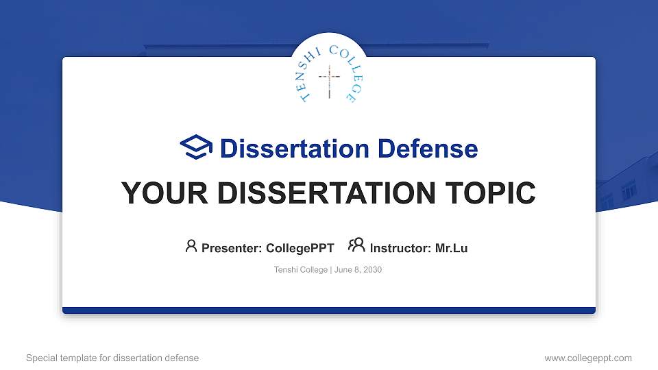 Tenshi College Graduation Thesis Defense PPT Template16:9 ratio PPT effect preview image