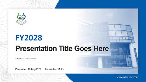 Tokyo Healthcare University Academic Presentation/Research Findings Report PPT Template