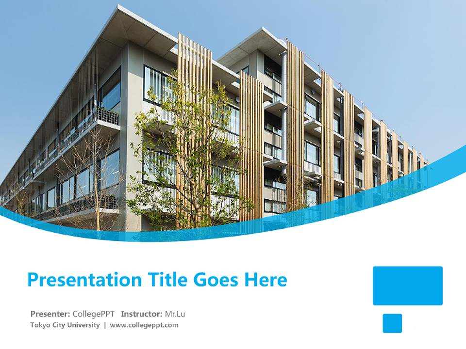 Tokyo City University Course/Courseware Creation PPT Template4:3 ratio PPT effect preview image5