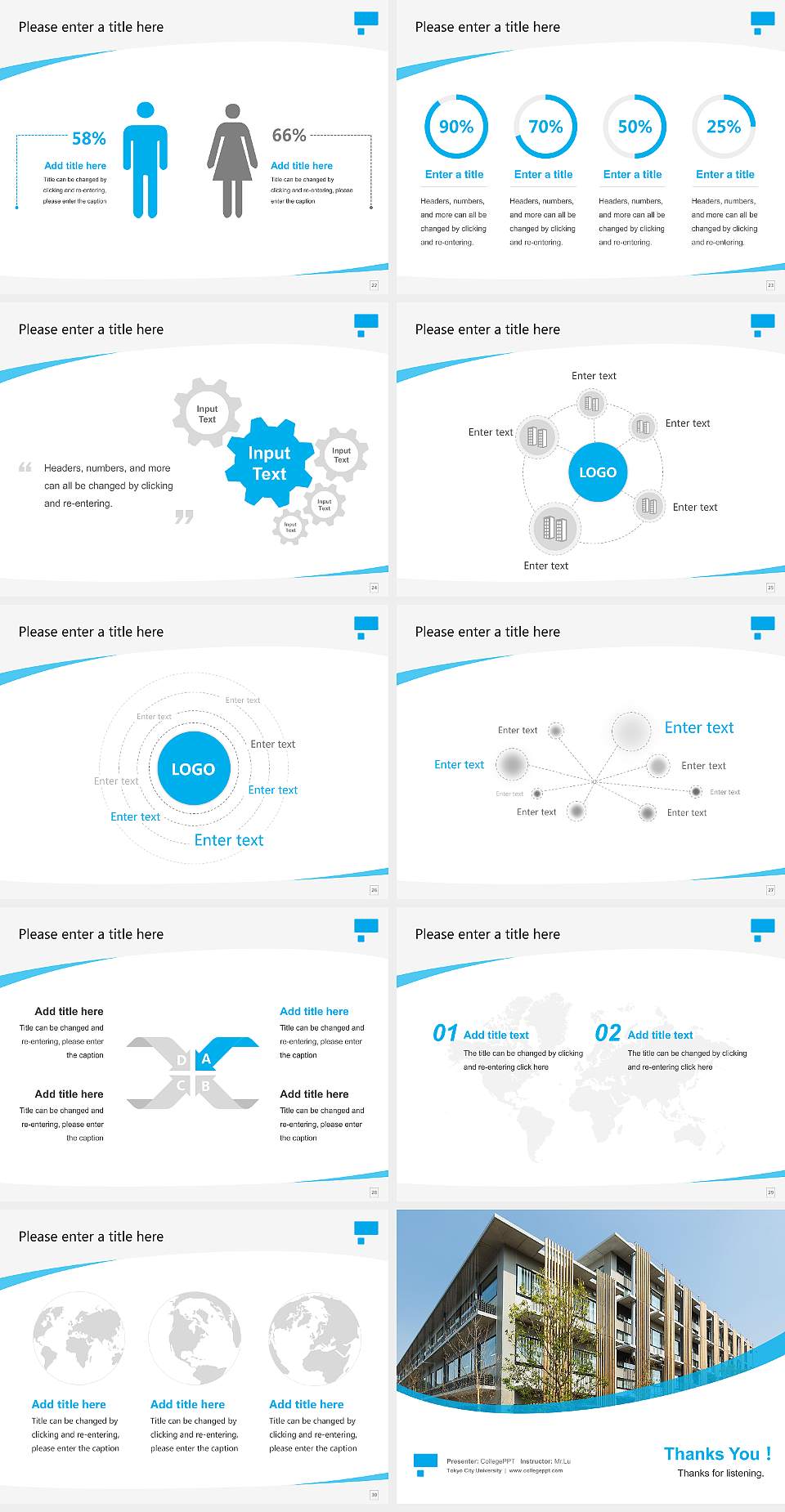 Tokyo City University Course/Courseware Creation PPT Template4:3 ratio PPT effect preview image4