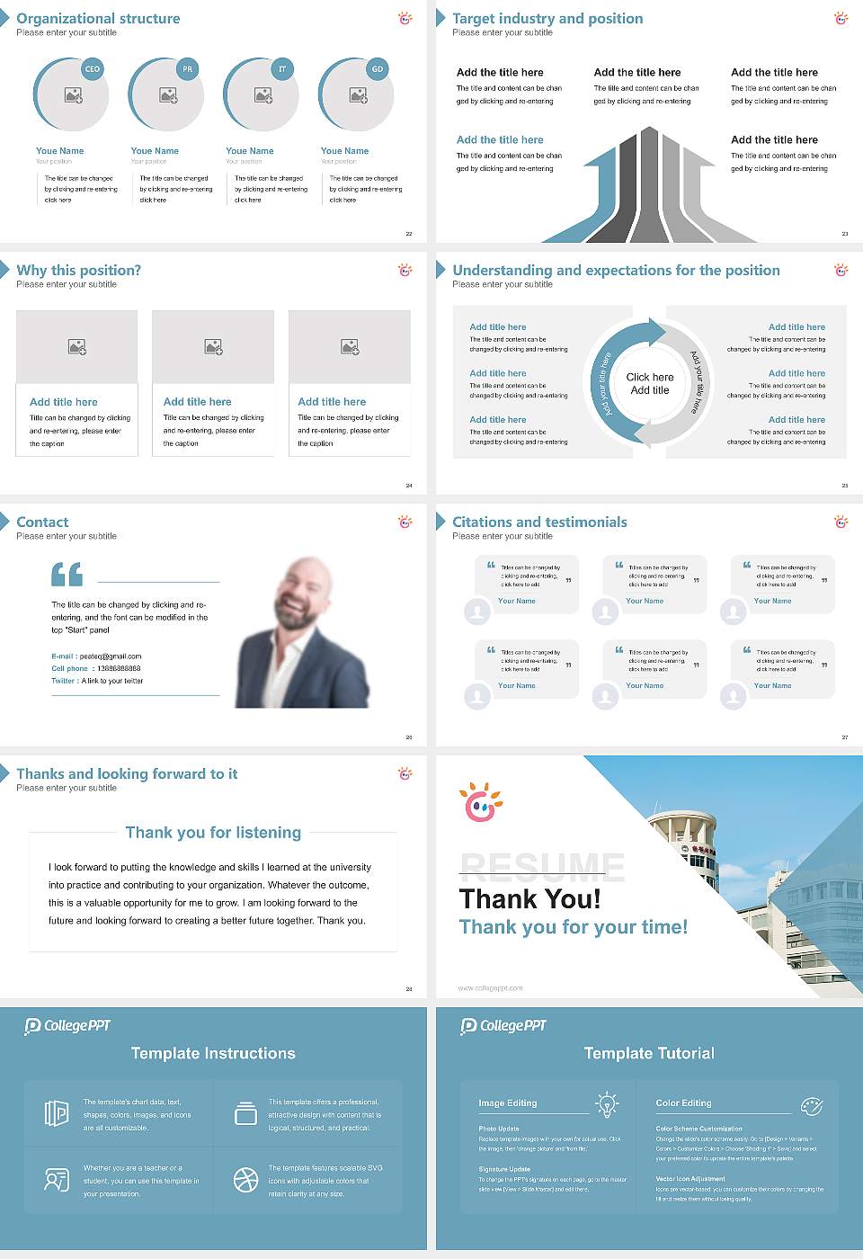 Tezukayama University – Nara Gakuen-Mae Campus Resume PPT Template16:9 ratio PPT effect preview image4