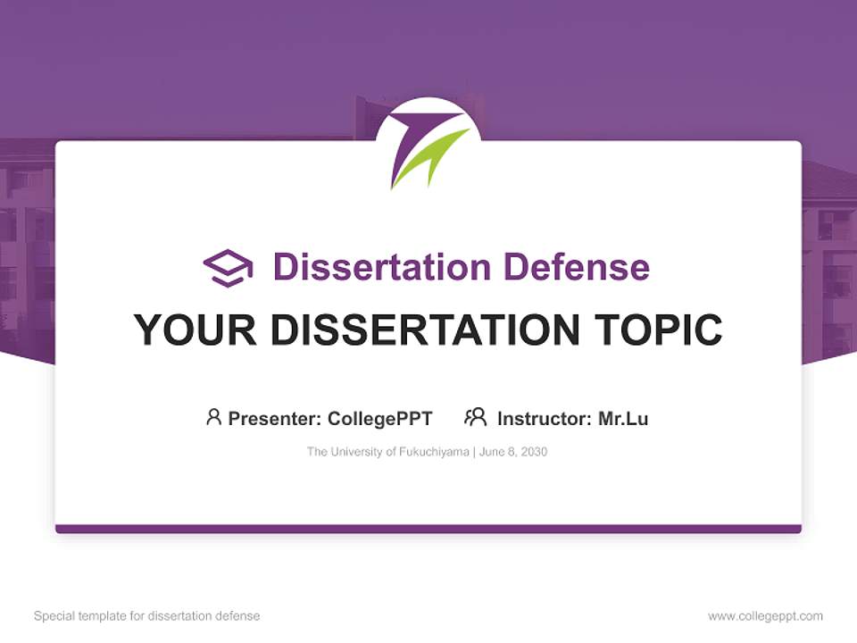 The University of Fukuchiyama Graduation Thesis Defense PPT Template4:3 ratio PPT effect preview image7