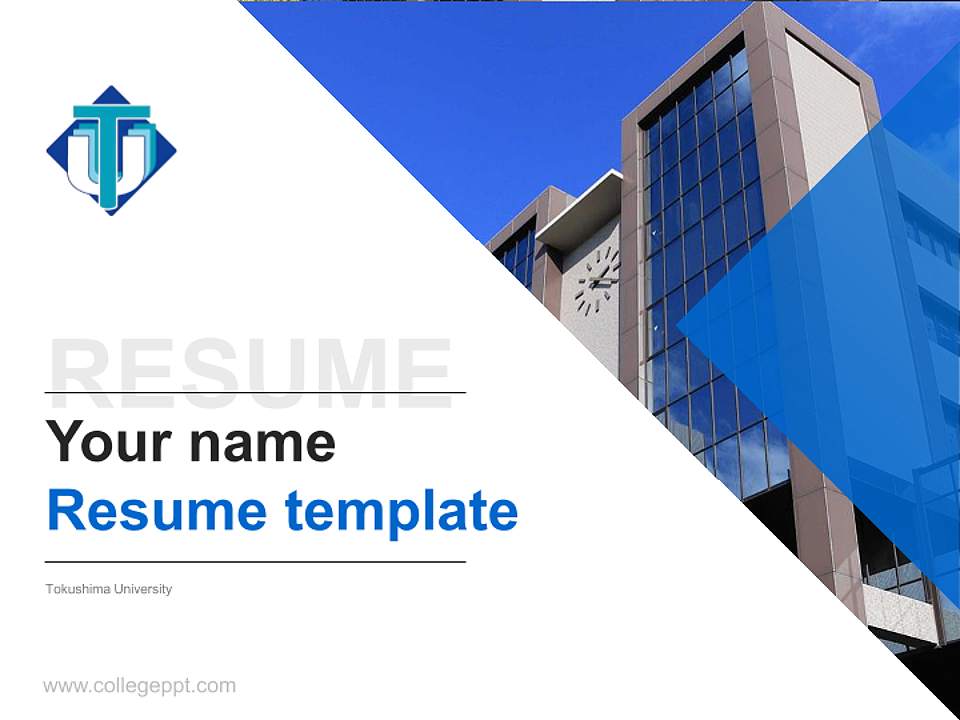 Tokushima University Resume PPT Template4:3 ratio PPT effect preview image5