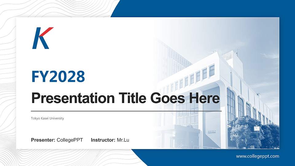 Tokyo Kasei University Academic Presentation/Research Findings Report PPT Template16:9 ratio PPT effect preview image