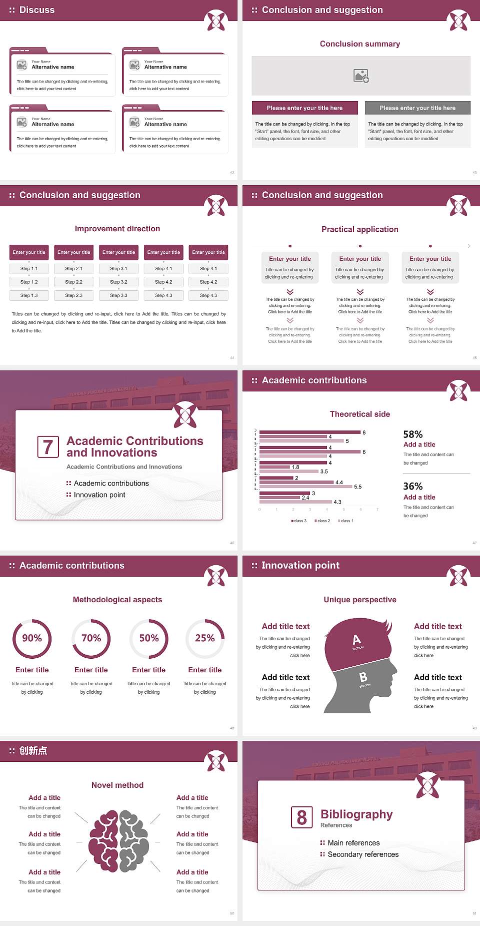Tohoku Fukushi University Graduation Thesis Defense PPT Template4:3 ratio PPT effect preview image6