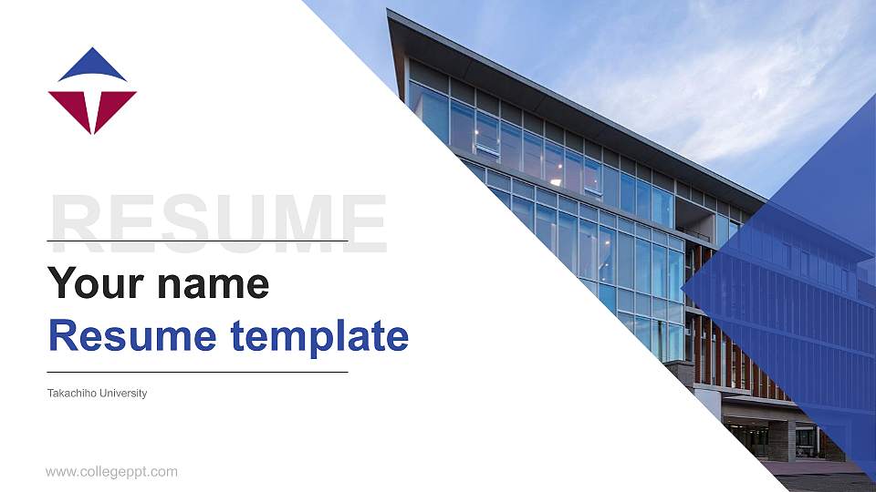 Takachiho University Resume PPT Template16:9 ratio PPT effect preview image