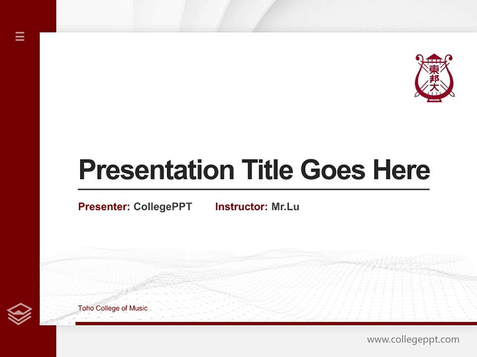 Toho College of Music Thesis Proposal/Graduation Defense PPT Template4:3 ratio PPT effect preview image5