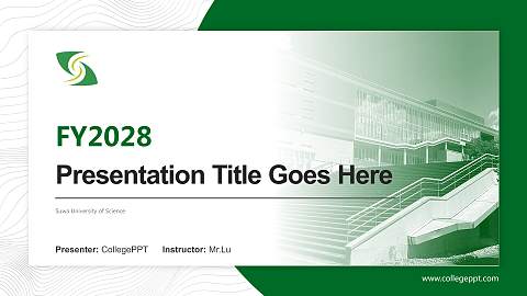 Suwa University of Science Academic Presentation/Research Findings Report PPT Template