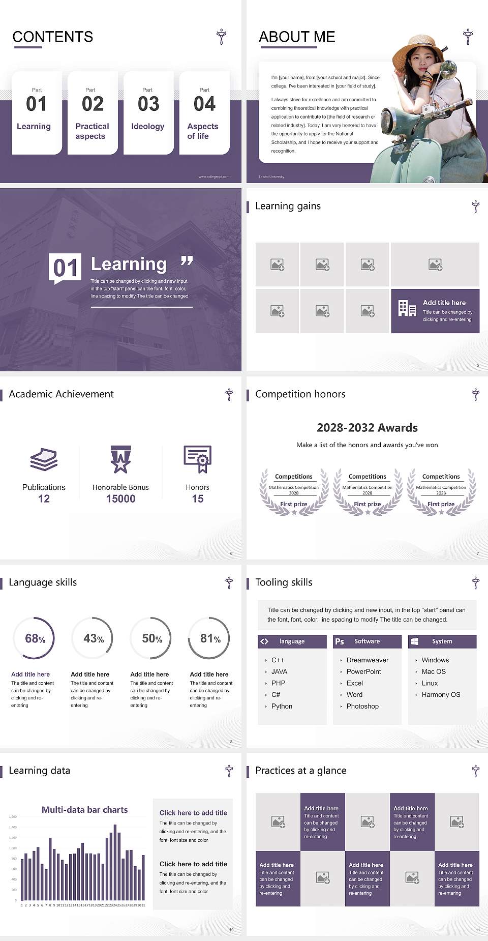 Taisho University National Scholarship Defense PPT Template4:3 ratio PPT effect preview image2