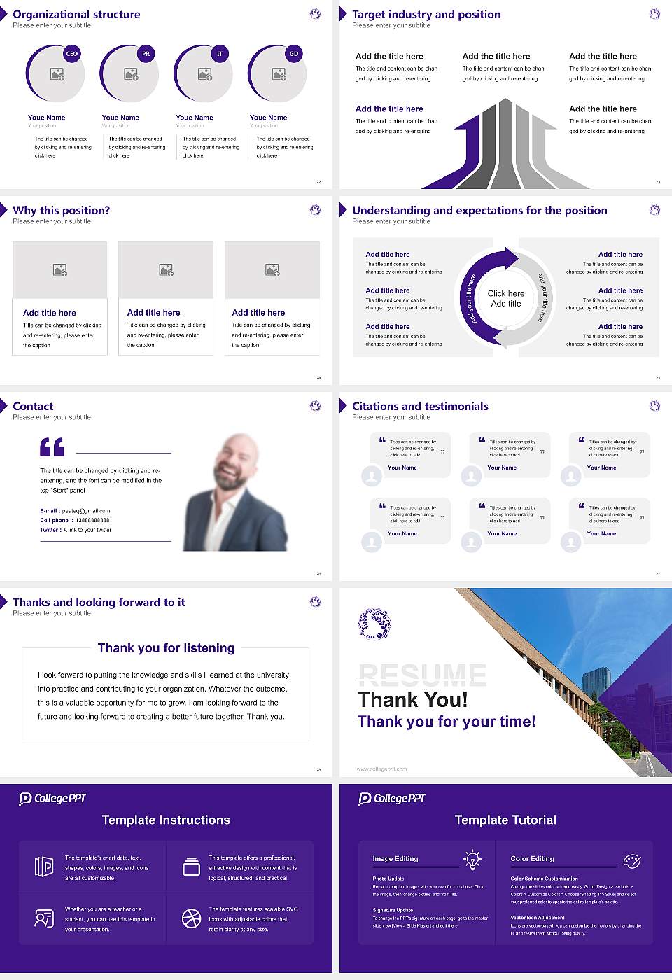 Tohoku University Resume PPT Template16:9 ratio PPT effect preview image4