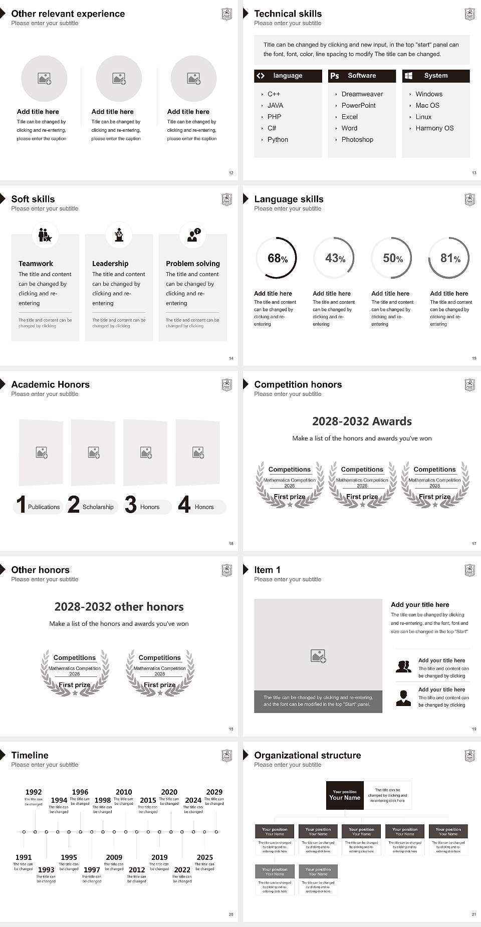 Tokyo Christian University Resume PPT Template4:3 ratio PPT effect preview image3