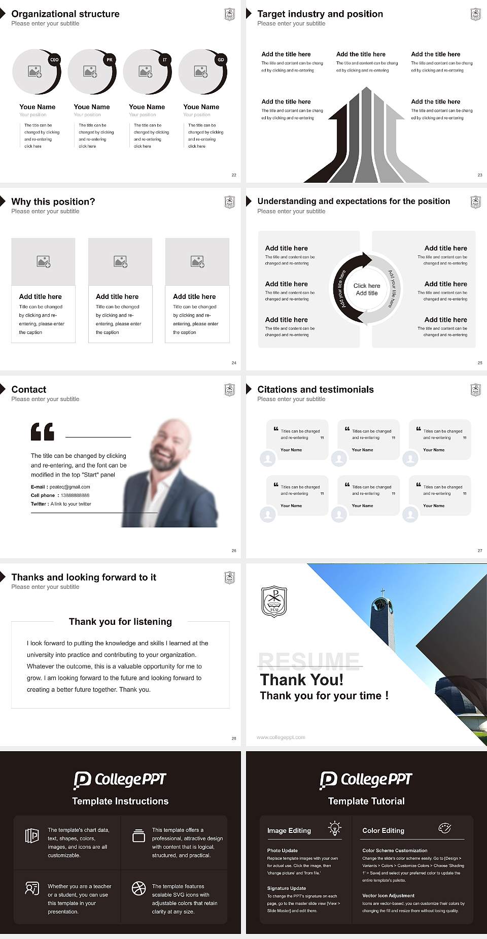 Tokyo Christian University Resume PPT Template4:3 ratio PPT effect preview image4