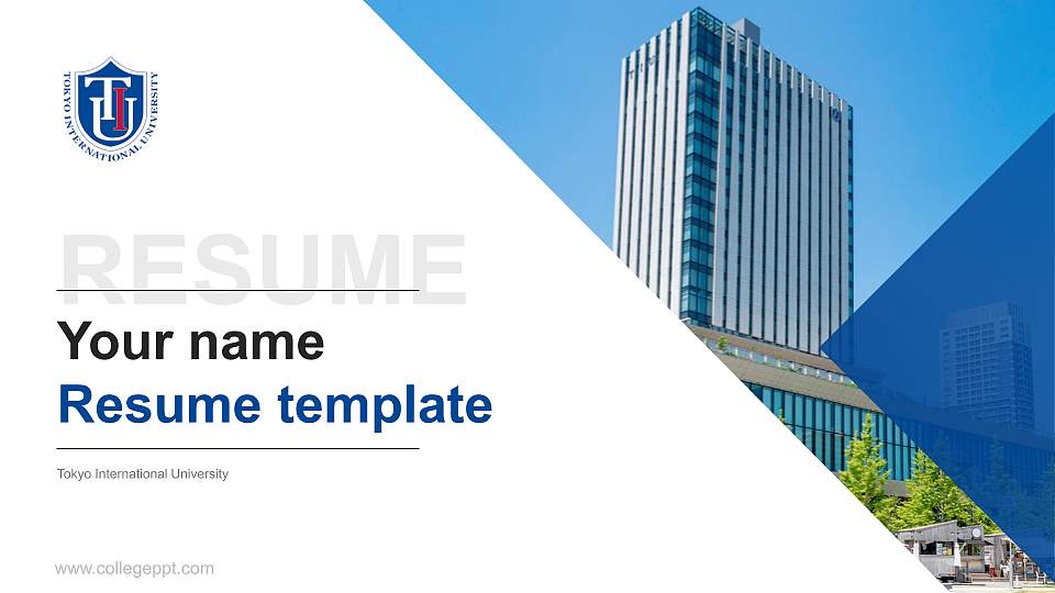 Tokyo International University Resume PPT Template16:9 ratio PPT effect preview image