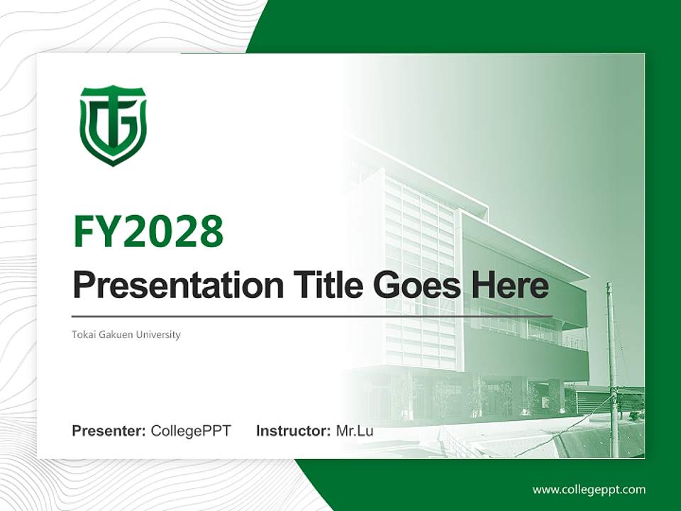 Tokai Gakuen University Academic Presentation/Research Findings Report PPT Template4:3 ratio PPT effect preview image5