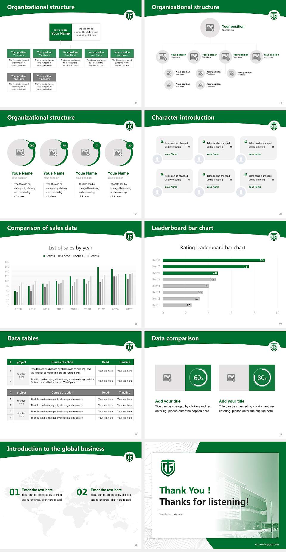 Tokai Gakuen University Academic Presentation/Research Findings Report PPT Template4:3 ratio PPT effect preview image4