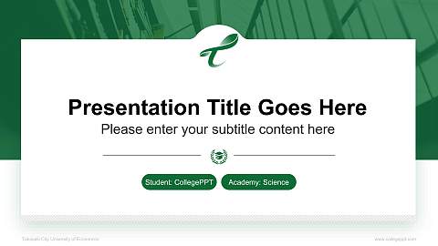 Takasaki City University of Economics National Scholarship Defense PPT Template
