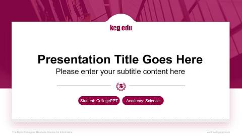 The Kyoto College of Graduate Studies for Informatics National Scholarship Defense PPT Template