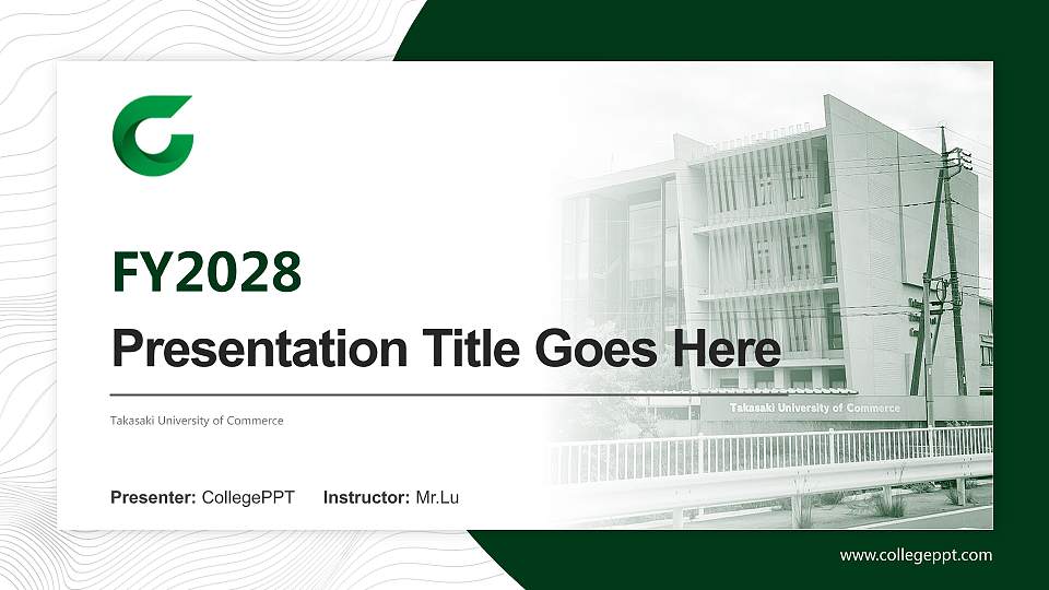 Takasaki University of Commerce Academic Presentation/Research Findings Report PPT Template16:9 ratio PPT effect preview image