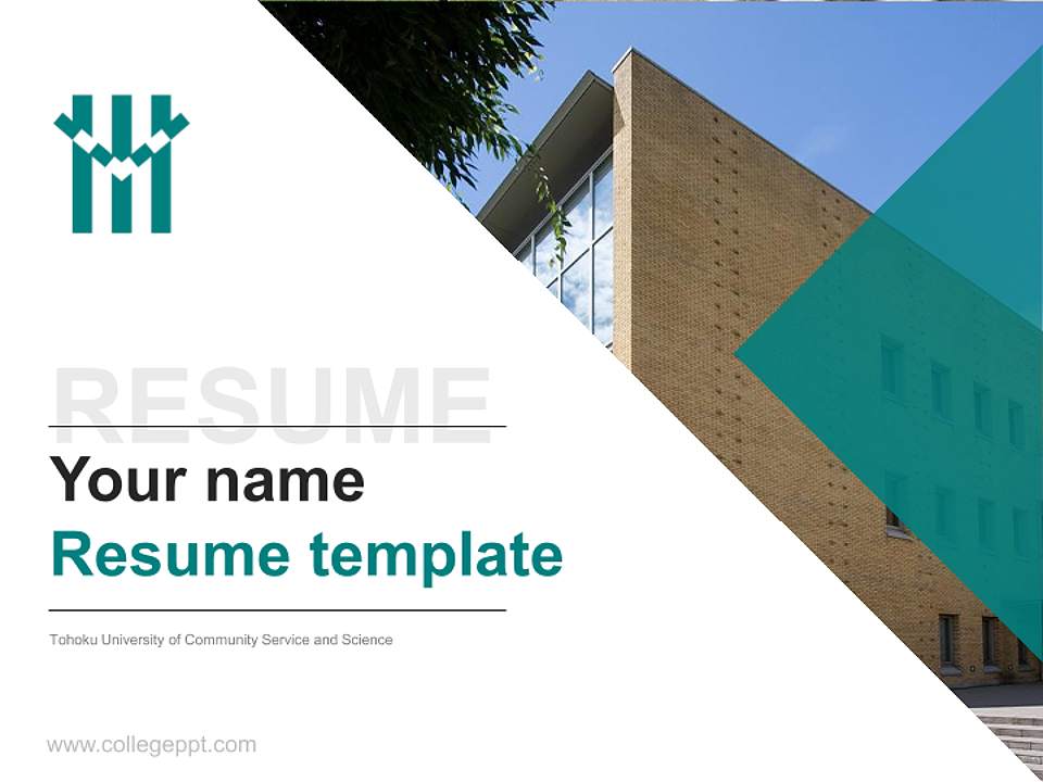 Tohoku University of Community Service and Science Resume PPT Template4:3 ratio PPT effect preview image5